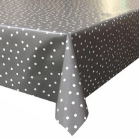 Tafelzeil Stippen - 140 x 250 cm - Grijs/Wit