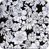 Tafelzeil Vintage flower - 120 x 180 cm - Zwart