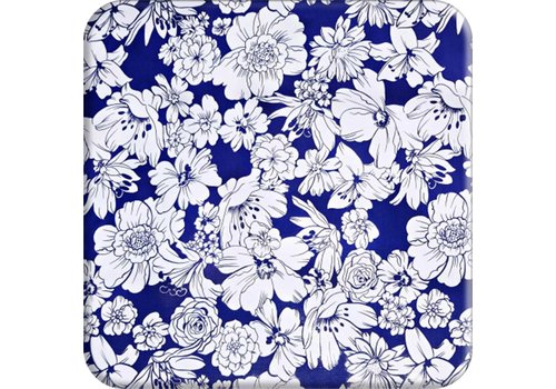 MixMamas Tafelzeil Vintage flower - 120 x 250 cm - Donkerblauw