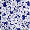 Tafelzeil Vintage flower - 120 x 180 cm - Donkerblauw