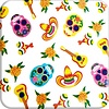 MixMamas Mexicaans Tafelzeil Skulls - 120 x 250 cm - Wit