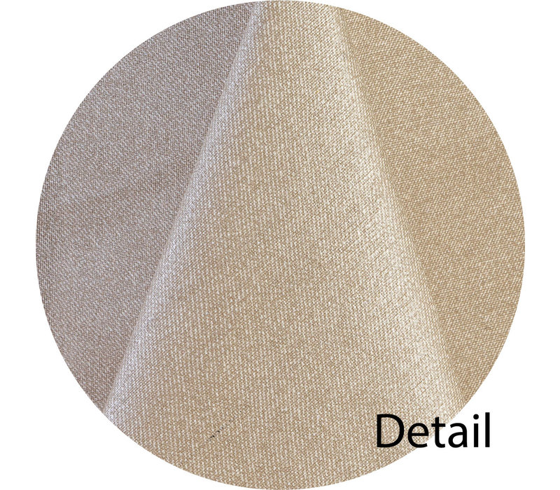 Rond Tafelkleed Gecoat -  Ø 160 cm - Linnen look effen - Taupe