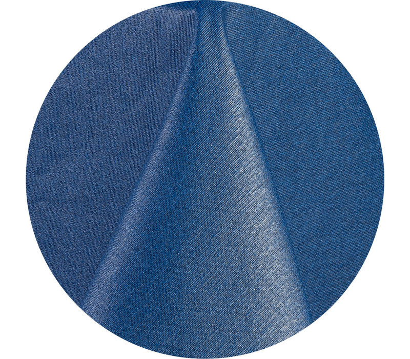 Rond Tafelkleed Gecoat -  Ø 160 cm - Linnen look effen - Donkerblauw