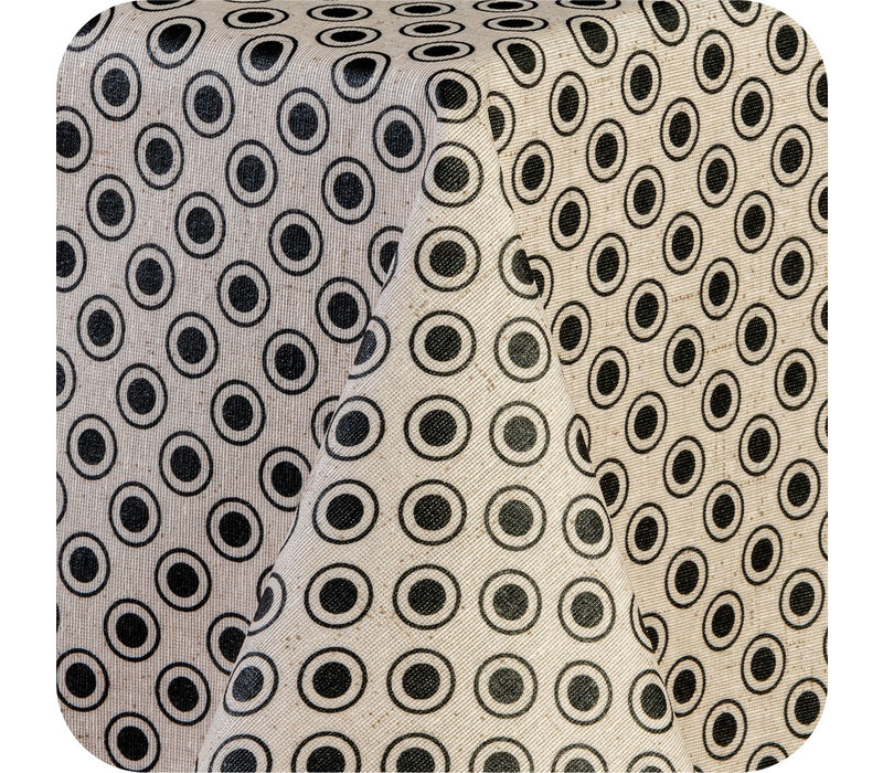 Tafelkleed Gecoat - 140 x 300 cm - Stip in Stip – Zwart
