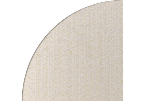MixMamas Rond Tafelkleed Gecoat Jacquard - Ø 160 cm – Striped Hexagon - Crème / Goud