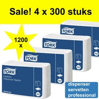 Navulling dispenser servet TORK - 1200 stuks - Wit