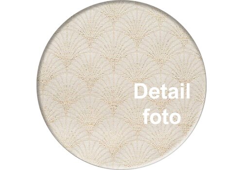 MixMamas Rond Tafelkleed Gecoat Jacquard - Ø 160 cm – Art Deco - Beige/ Goud