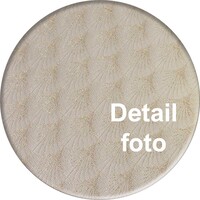 Rond Tafelkleed Gecoat Jacquard - Ø 160 cm – Art Deco - Beige/ Goud