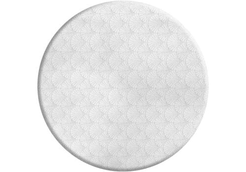 MixMamas Rond Tafelkleed Gecoat Jacquard - Ø 160 cm - Art Deco - Wit