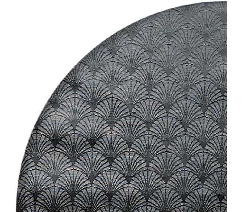 Rond Tafelkleed Gecoat Jacquard - Ø 160 cm - Art Deco - Zwart