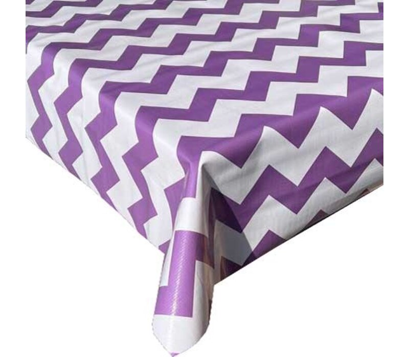 Mexicaans Tafelzeil Zigzag - 120 x 250 cm - Lila