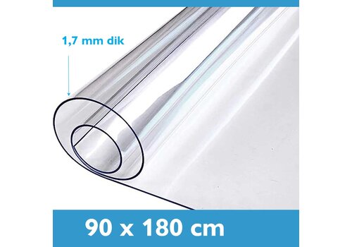 MixMamas Tafelbeschermer Glashelder 90 x 180 cm - 1,7 mm dik