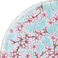 Mexicaans Rond Tafelzeil - Ø 120 cm - Kersenbloesem - Mintgroen