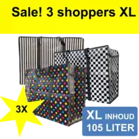Boodschappentas XL 70x50x30 cm set van 3 stuks