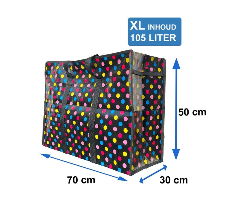 Boodschappentas XL 70x50x30 cm set van 3 stuks