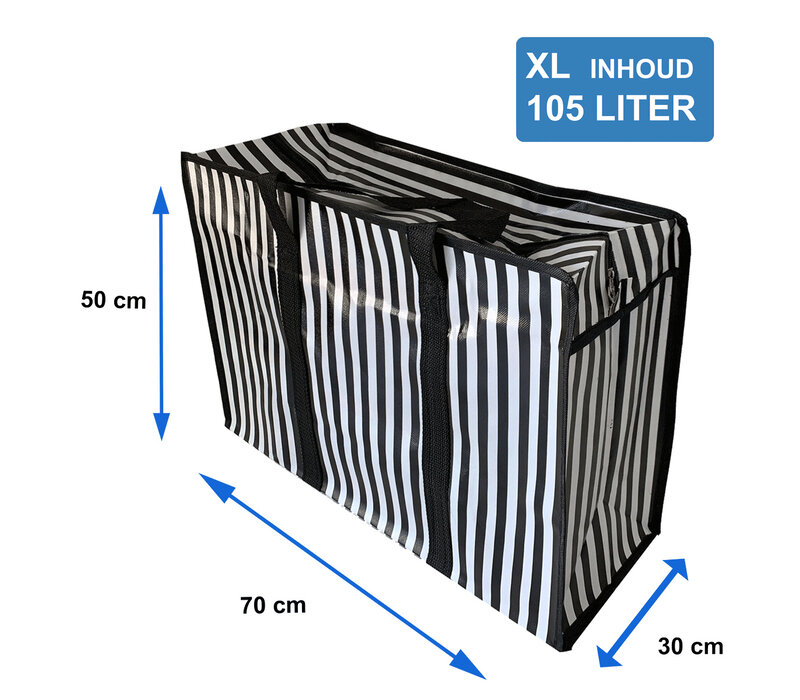 Boodschappentas XL 70x50x30 cm set van 3 stuks