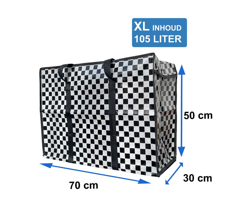 Big Shopper met rits XL Modern - 70 x 50 cm - Set van 3