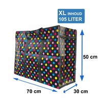 Big Shopper met rits XL Modern - 70 x 50 cm - Set van 3