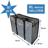 Big Shopper met rits XL Modern - 70 x 50 cm - Set van 3