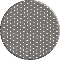 Rond Tafelkleed Gecoat - Ø 140 cm - Stippen - Grijs/Wit