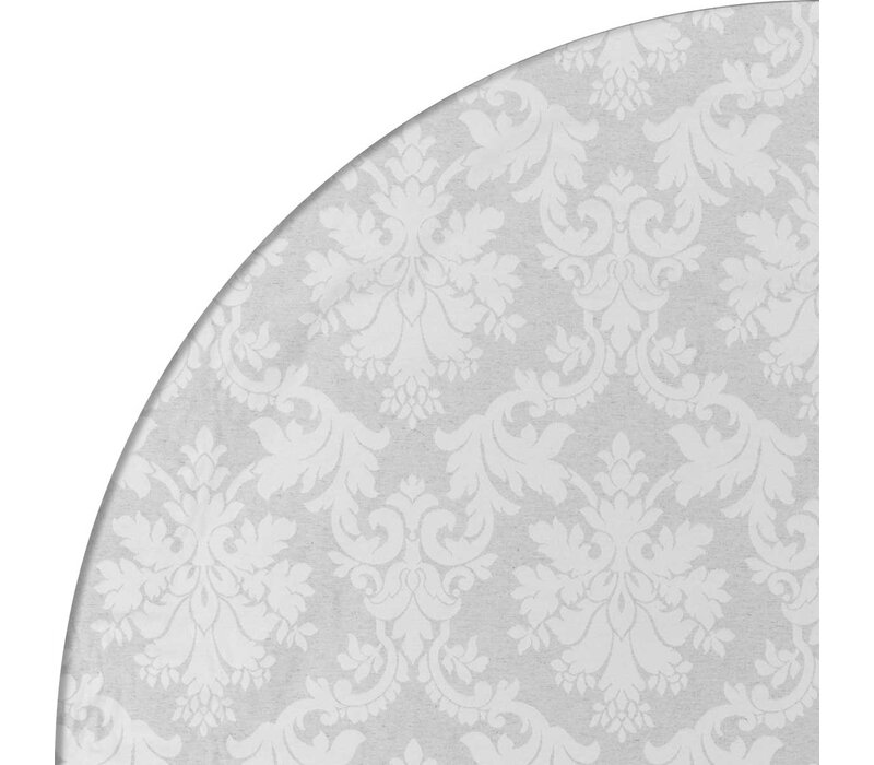 Rond Tafelkleed Gecoat Jacquard - Ø 160 cm -Chateau Barok - Wit
