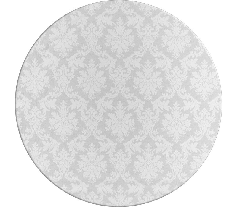 Rond Tafelkleed Gecoat Jacquard - Ø 160 cm -Chateau Barok - Wit