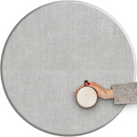 Rond Tafelzeil-  Ø 180 cm - Linnen look  Lichtgrijs