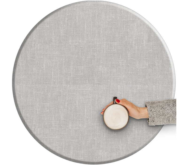 Rond Tafelzeil-  Ø 180 cm - Linnen look  Lichtgrijs