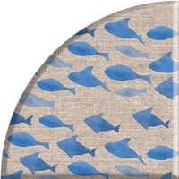 Rond Tafelkleed Gecoat -  Ø 160 cm - Blue Fish