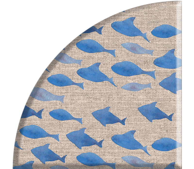 Rond Tafelkleed Gecoat -  Ø 160 cm - Blue Fish