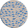 MixMamas Rond Tafelkleed Gecoat -  Ø 160 cm - Blue Fish