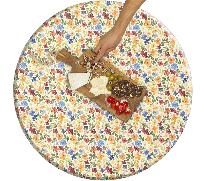 Rond Tafelkleed Gecoat -  Ø 160 cm - Happy Flowers
