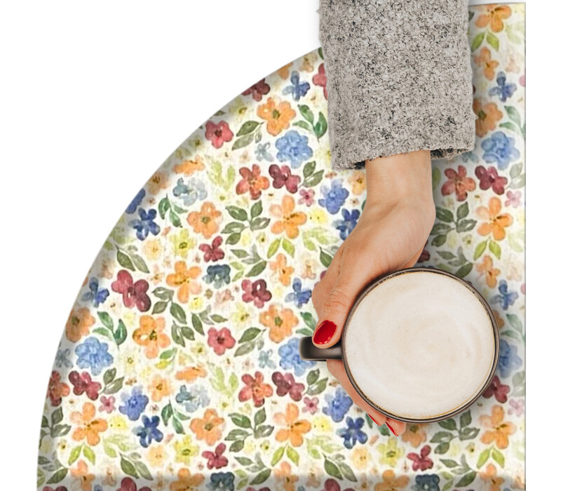 Rond Tafelkleed Gecoat -  Ø 160 cm - Happy Flowers