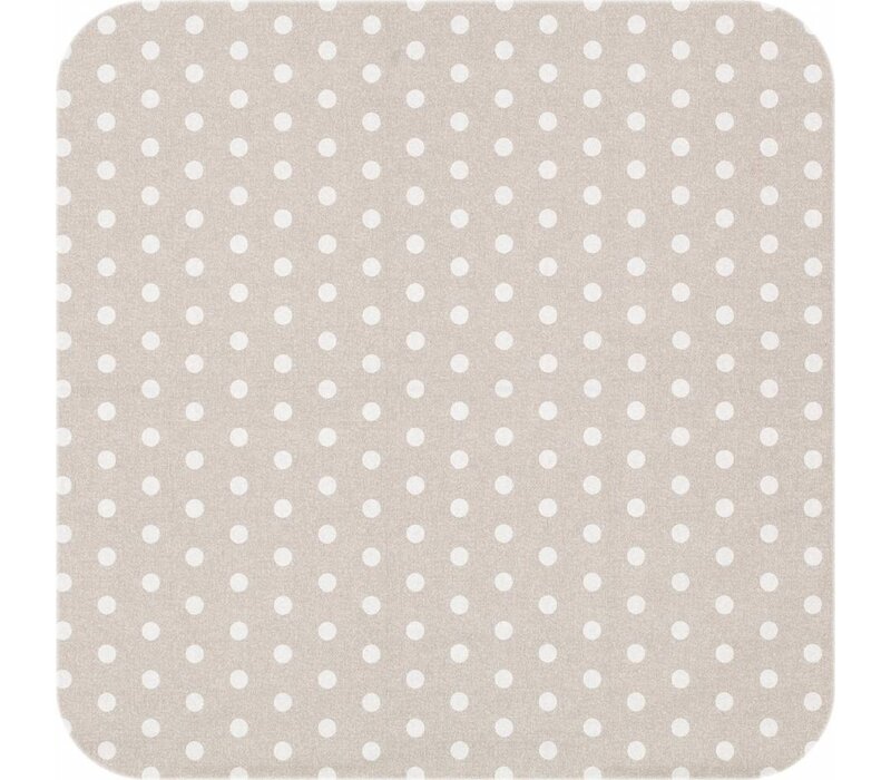 Tafelkleed Gecoat Stippen - 140 x 200 cm - Beige/Wit