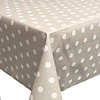 Tafelkleed Gecoat Stippen - 140 x 200 cm - Beige/Wit