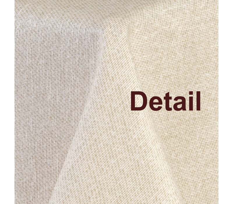 Rond Tafelkleed Gecoat -  Ø 180 cm - Linnen look effen - Beige