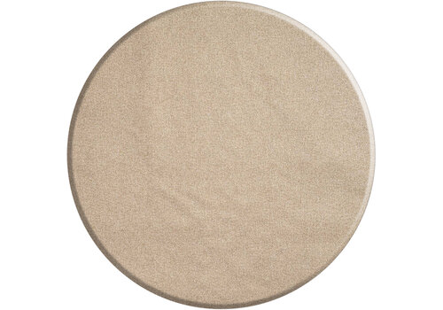 MixMamas Rond Tafelkleed Gecoat -  Ø 180 cm - Linnen look effen - Taupe