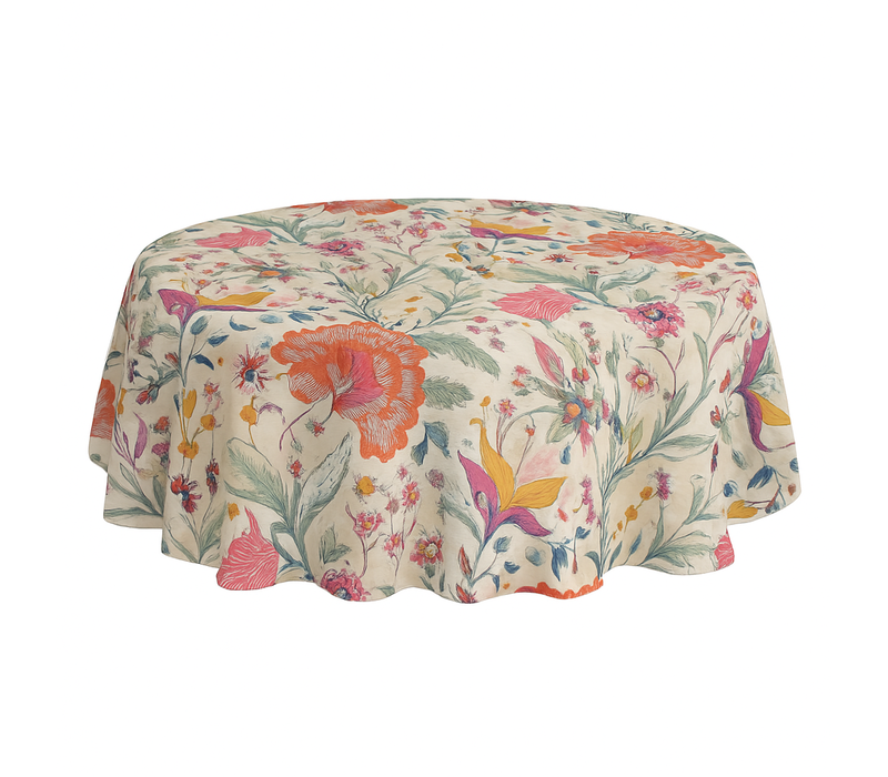 Rond Tafelkleed Gecoat - Ø 160 cm - Flower paradise