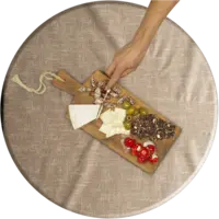 Rond Tafelzeil-  Ø 180 cm - Linnen look Zand