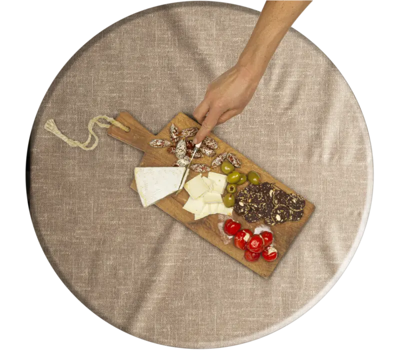 Rond Tafelzeil-  Ø 180 cm - Linnen look Zand