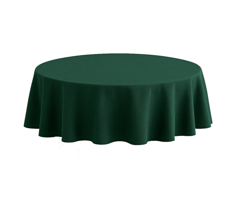 Rond Tafelkleed Gecoat -  Ø 160 cm - Linnen look effen Groen