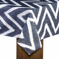 Tafelkleed Gecoat - 140 x 250 cm - ZIGZAG D-blauw