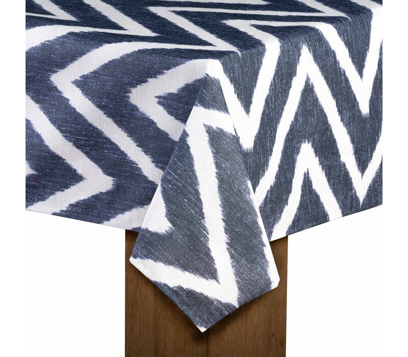 Tafelkleed Gecoat - 140 x 250 cm - ZIGZAG D-blauw