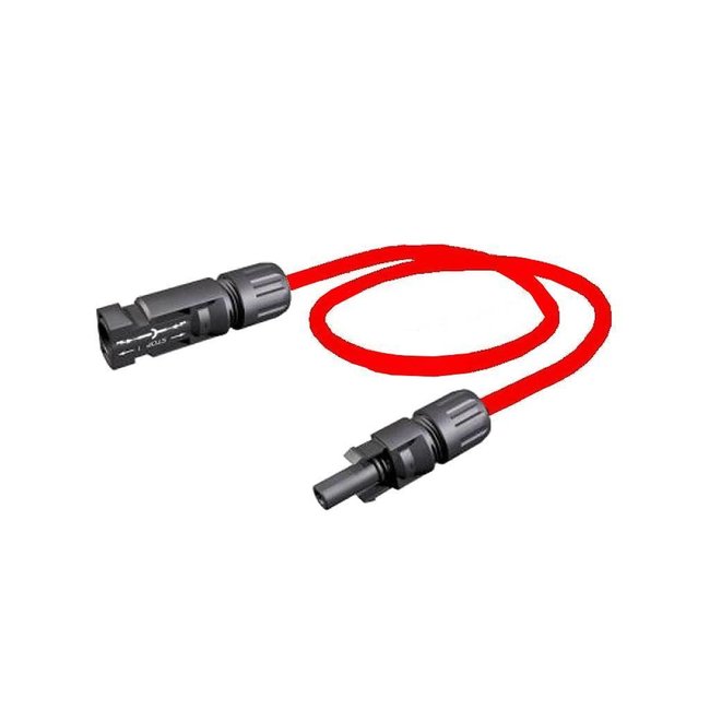 Solar kabel 6 mm rood 9 meter met MC4 connectoren