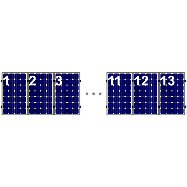 Clickfit EVO set rij van 13 panelen portrait aluminium