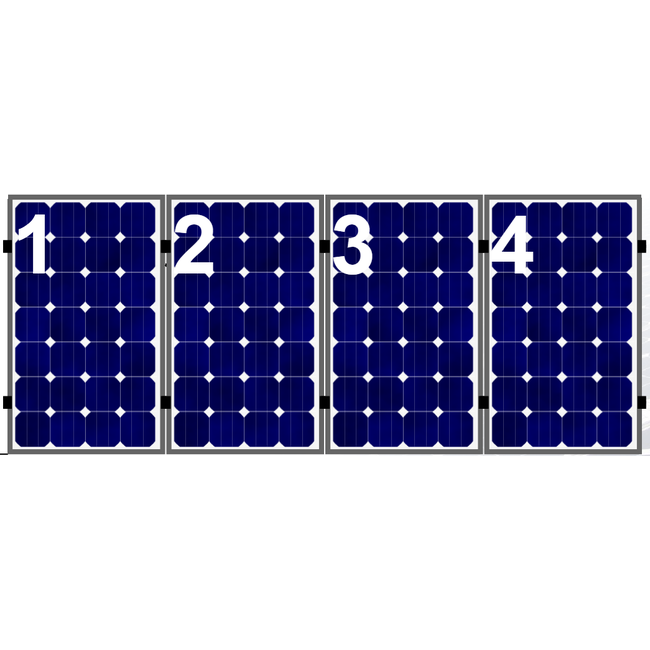 Clickfit EVO set rij van 4 panelen portrait aluminium