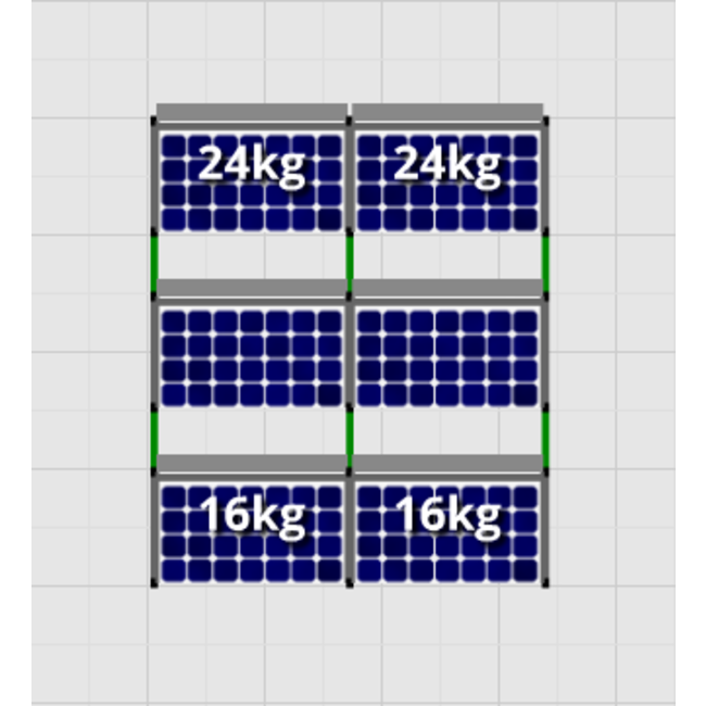 Flatfix Fusion set 3 rijen van 2 panelen aluminium