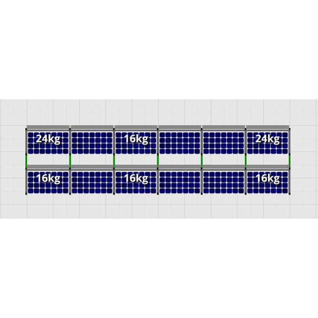 Flatfix Fusion set 2 rijen van 6 panelen aluminium