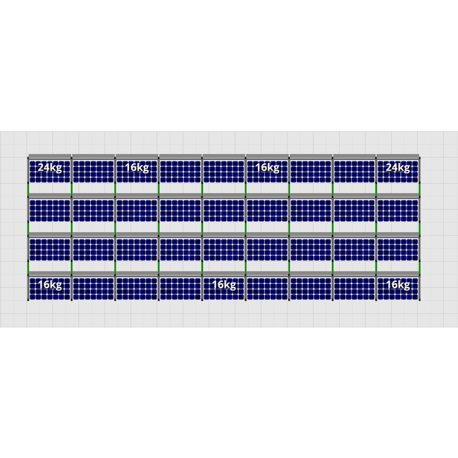 Flatfix Fusion set 4 rijen van 9 panelen aluminium