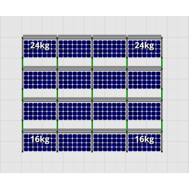 Flatfix Fusion set 4 rijen van 4 panelen aluminium